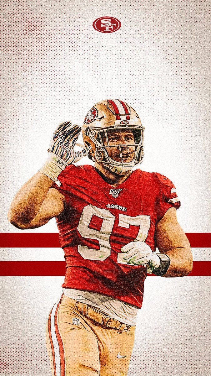 Nick Bosa Of 49ers Poster Background