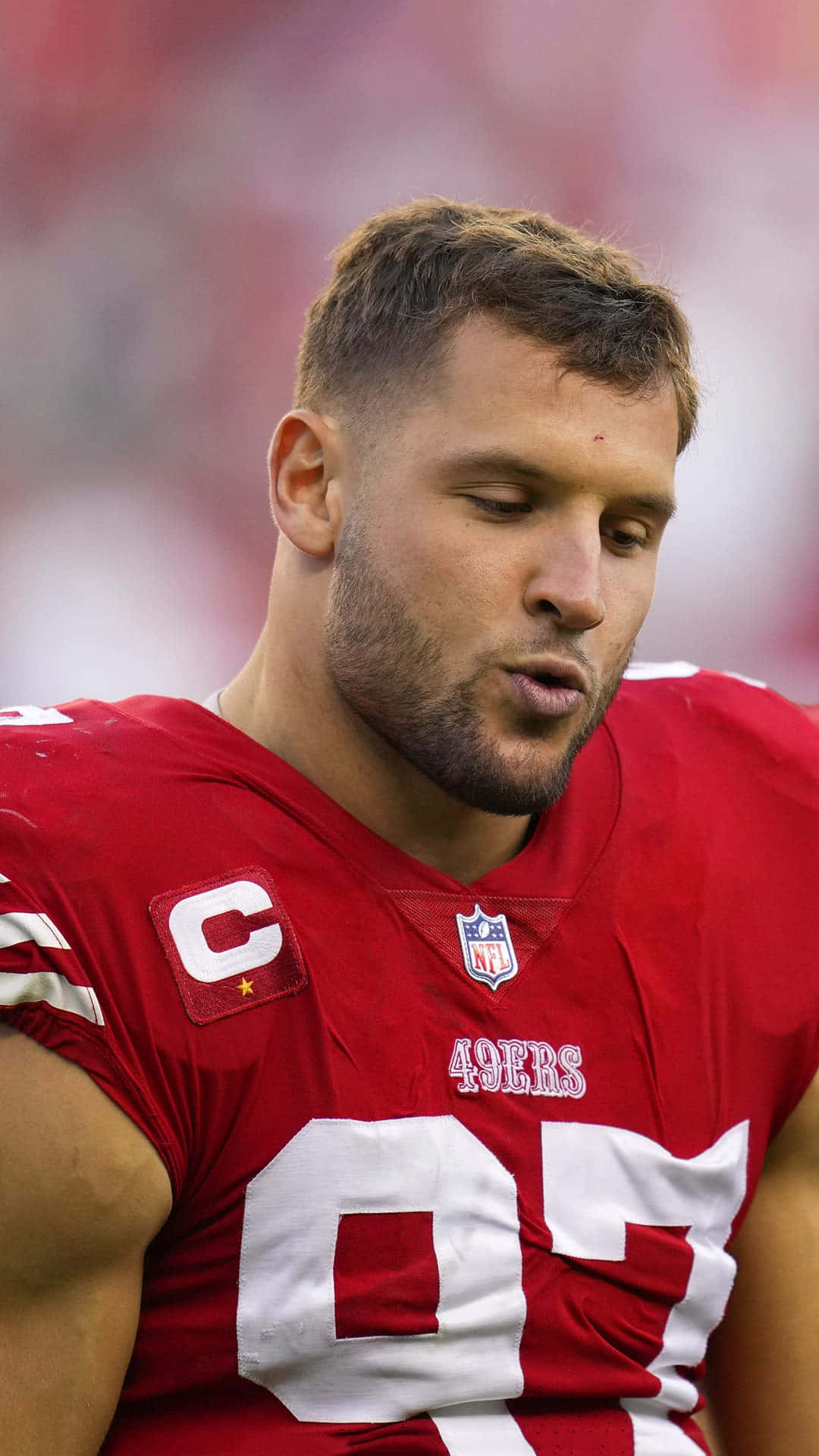 Nick Bosa Takes The Field Background