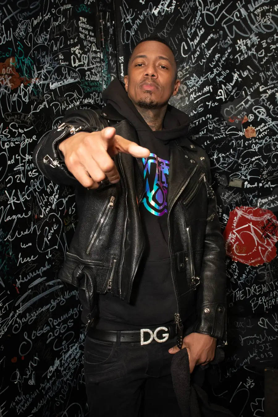 Nick Cannon Pointing At Camera Background