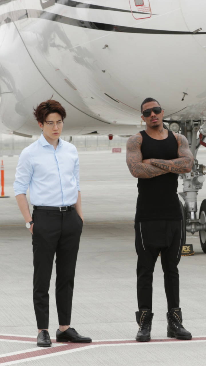 Nick Cannon With Plane Background