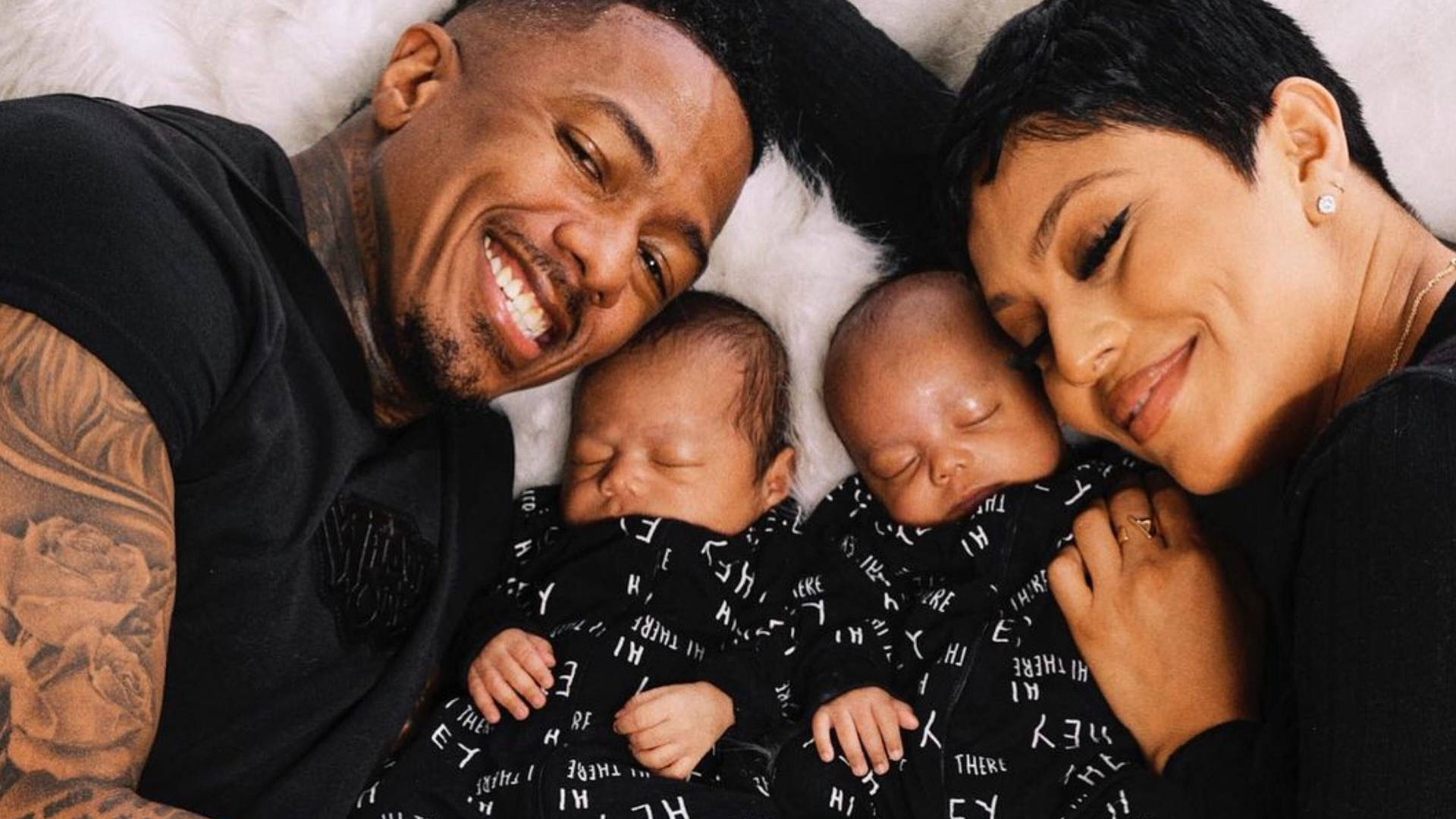 Nick Cannon With Twins And Abby Background