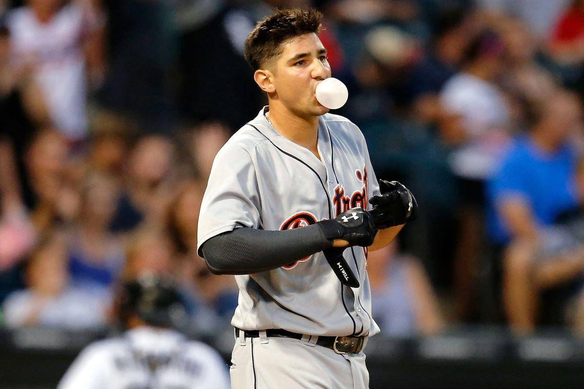 Nick Castellanos Blowing Bubble Gum