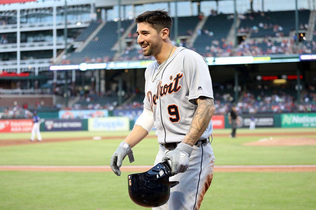 Nick Castellanos Holding His Helmet