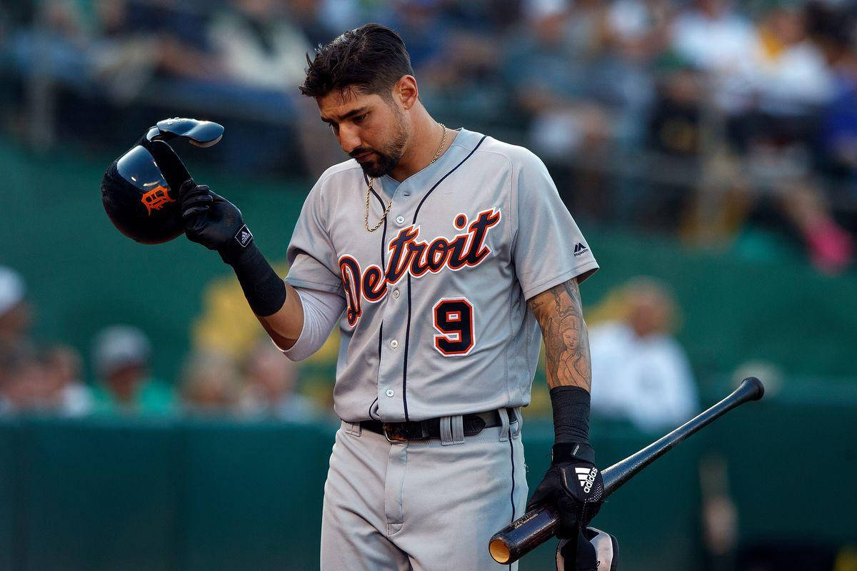 Nick Castellanos Takes Off His Helmet Background