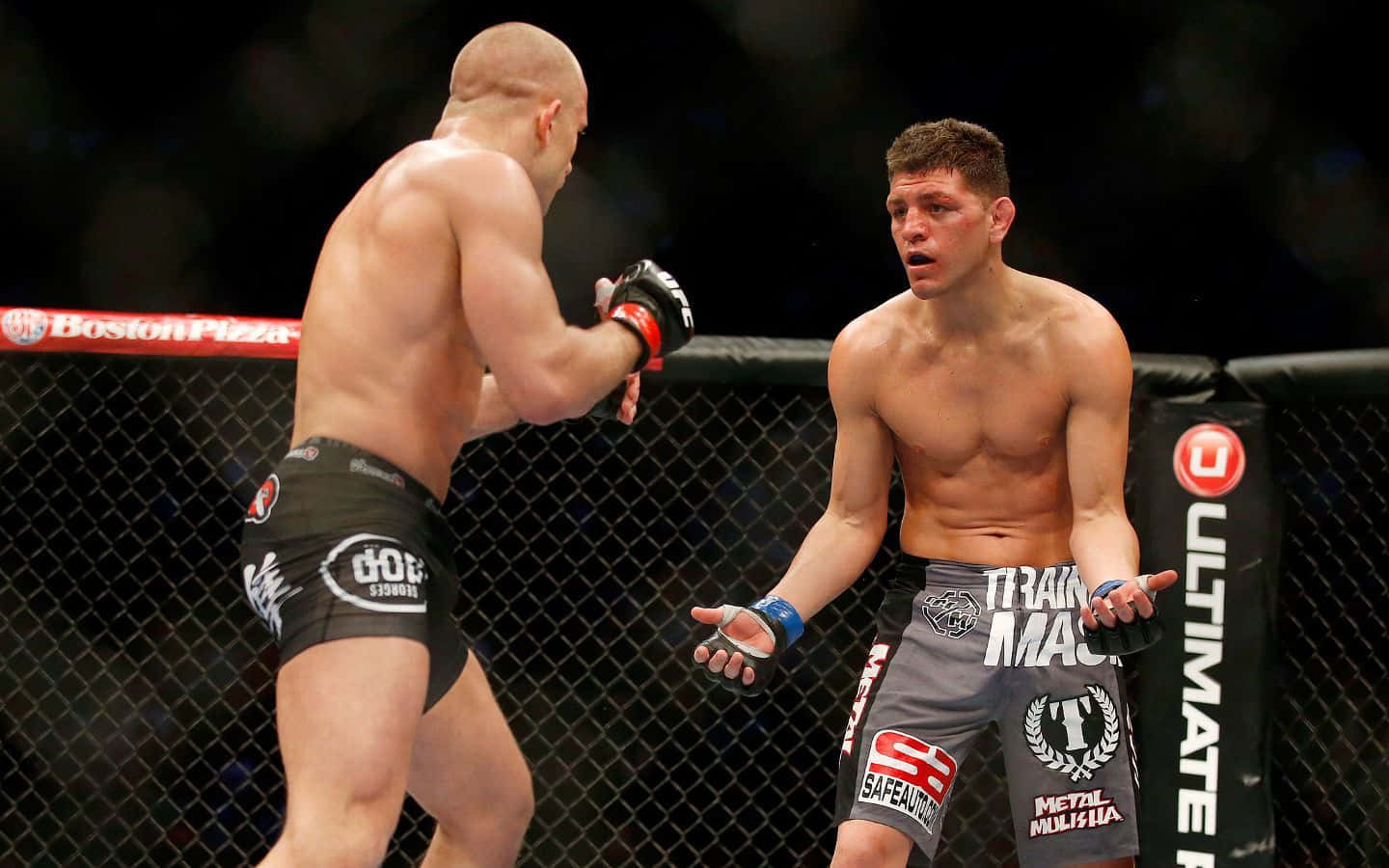 Nick Diaz Taunting Georges St-pierre Background