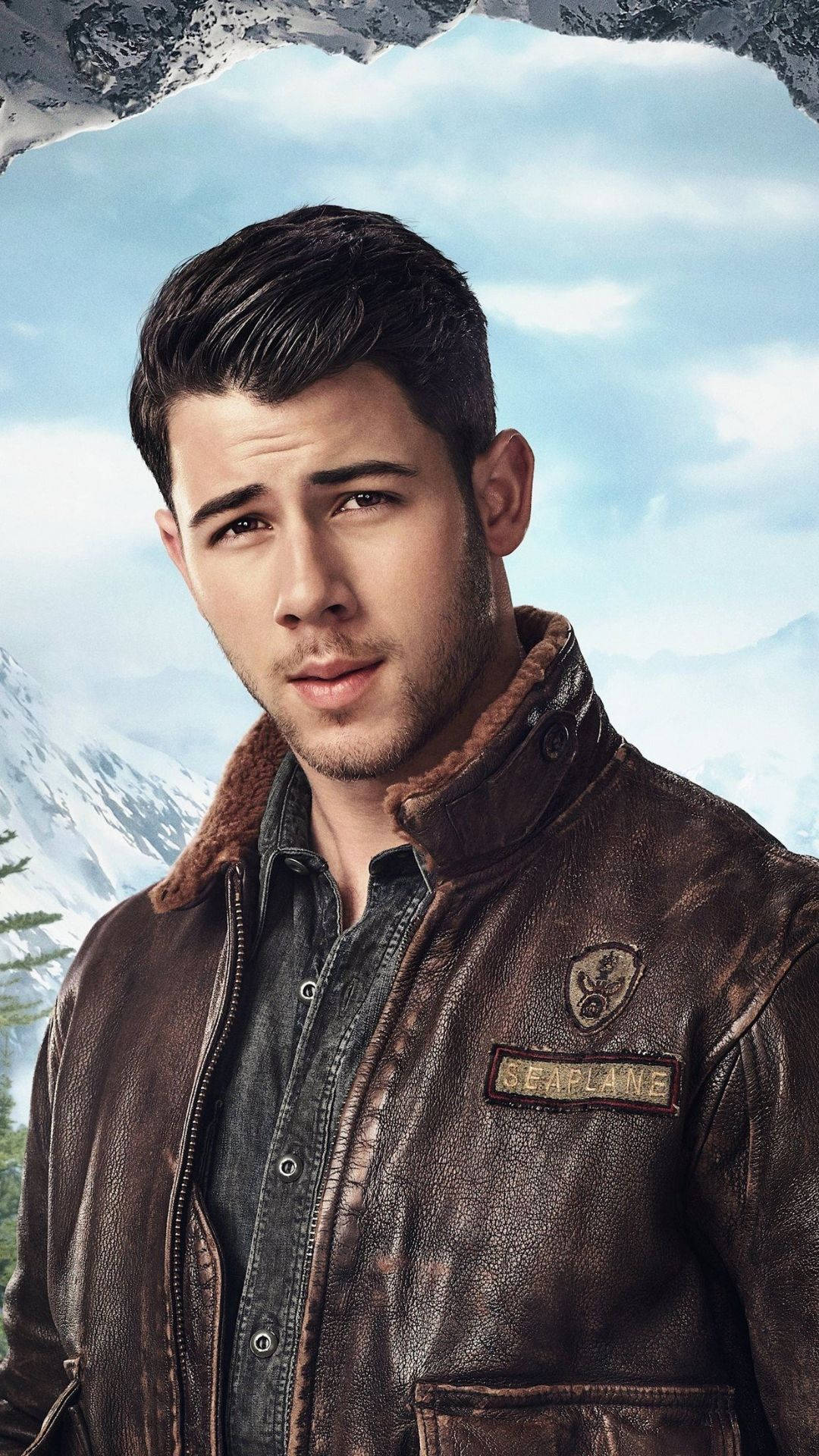 Nick Jonas In Leather Jacket Background