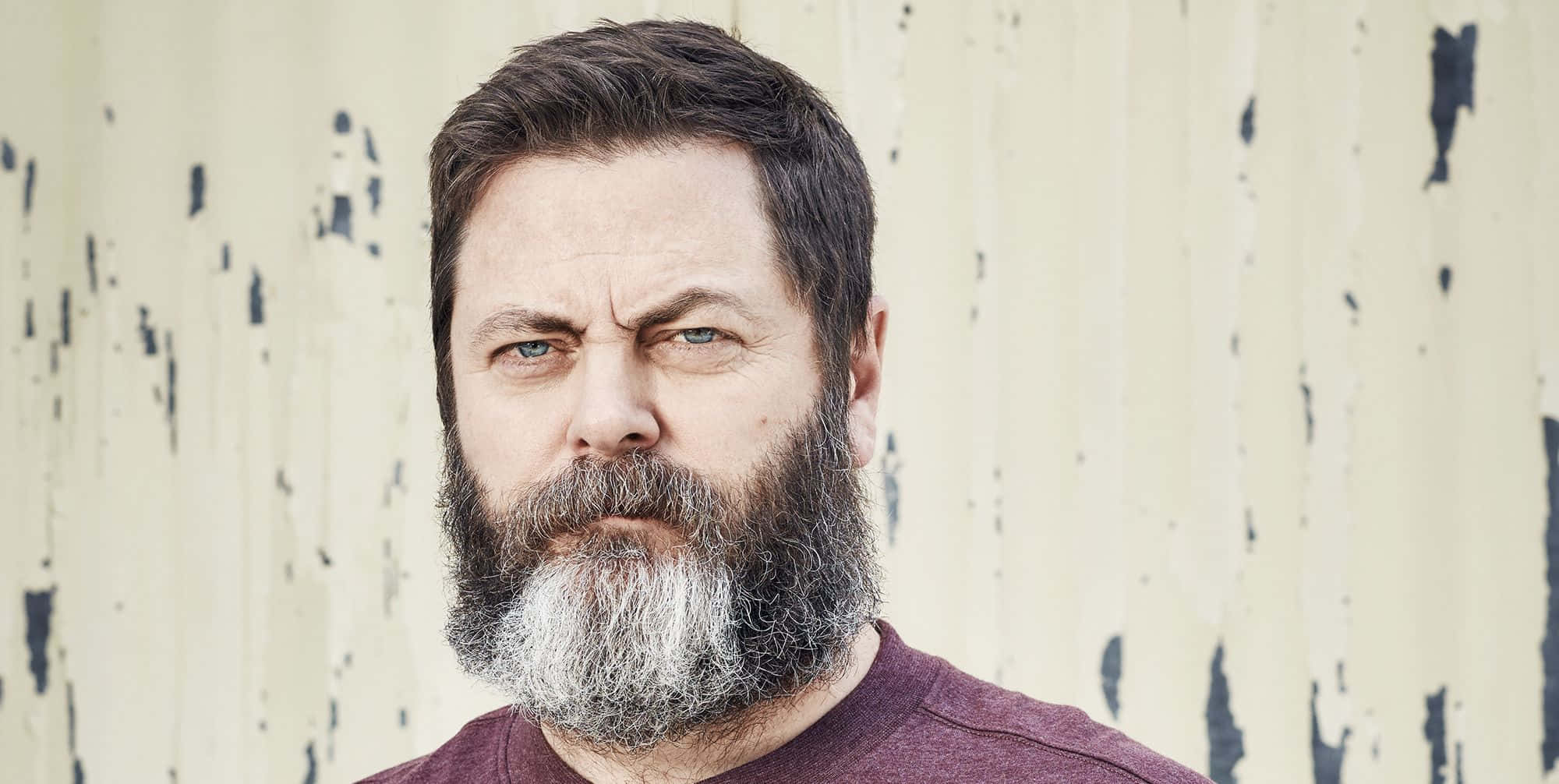Nick Offerman Looking Ready For Action Background