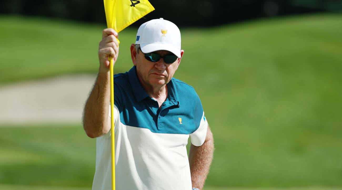 Nick Price With Yellow Flag Background