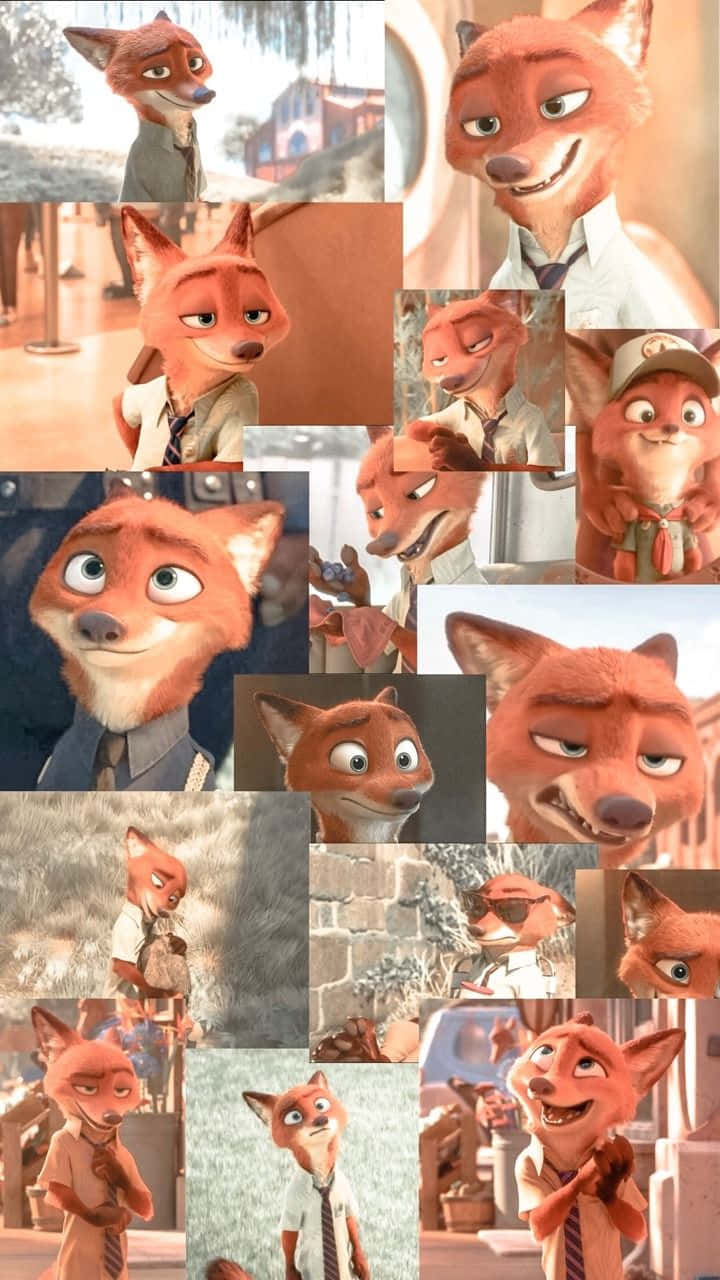 Nick Wilde Expressions Collage Background