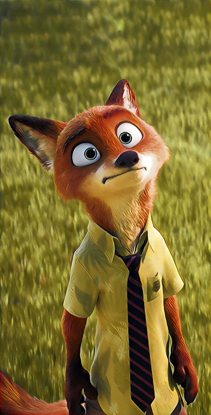 Nick Wilde Sly Fox Smile Background