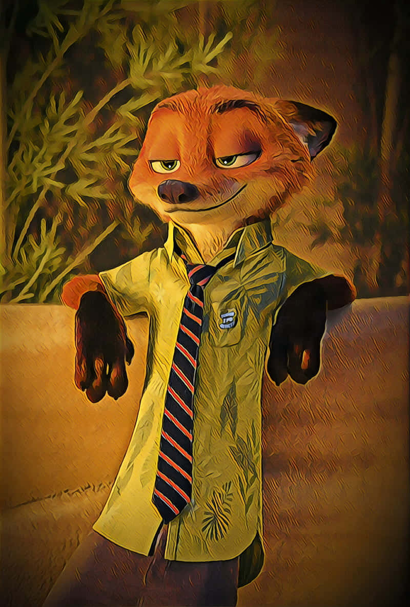 Nick Wilde Stylish Fox Background