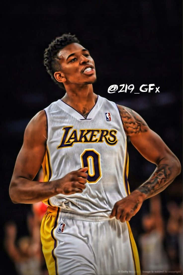 Nick Young In Lakers Background