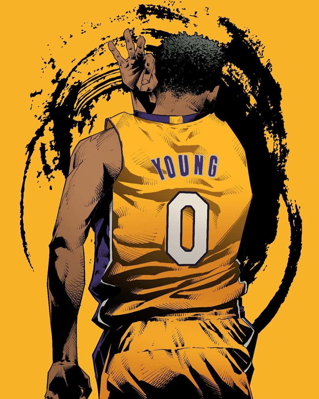 Nick Young In Yellow Jersey Background