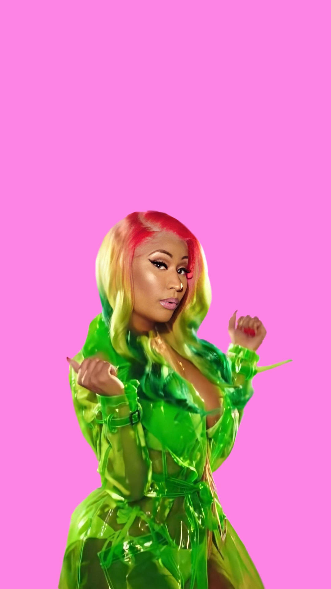 Nicki Minaj In Green Background