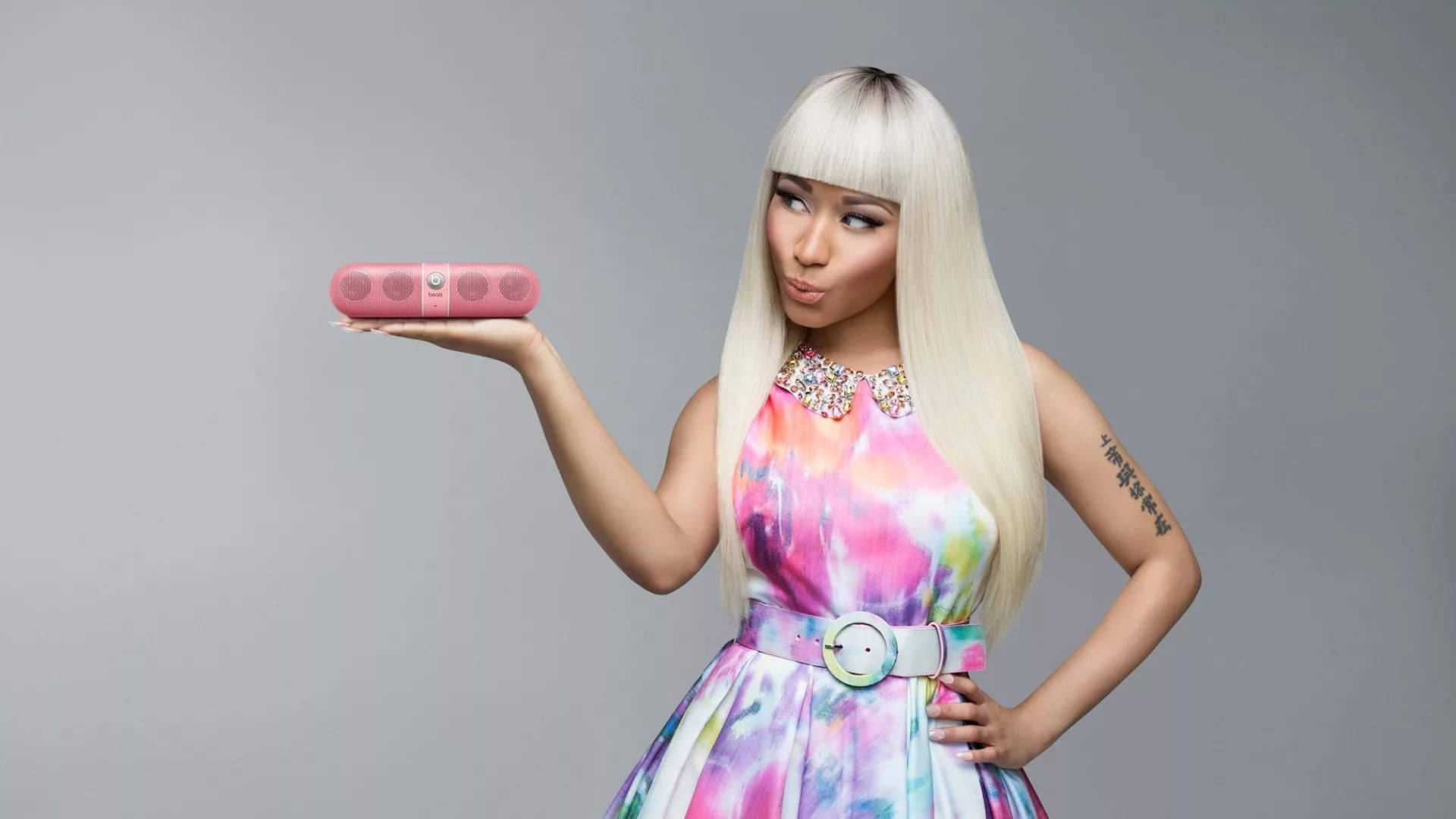 Nicki Minaj With White Hair Background