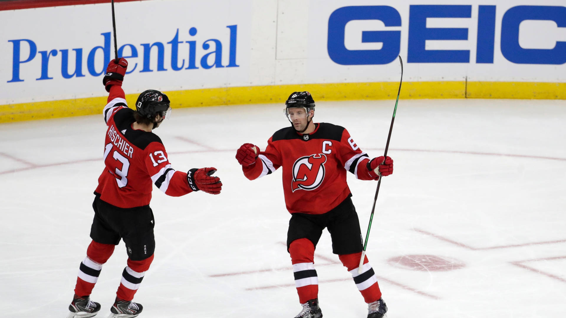 Nico Hischier And Teammate Background