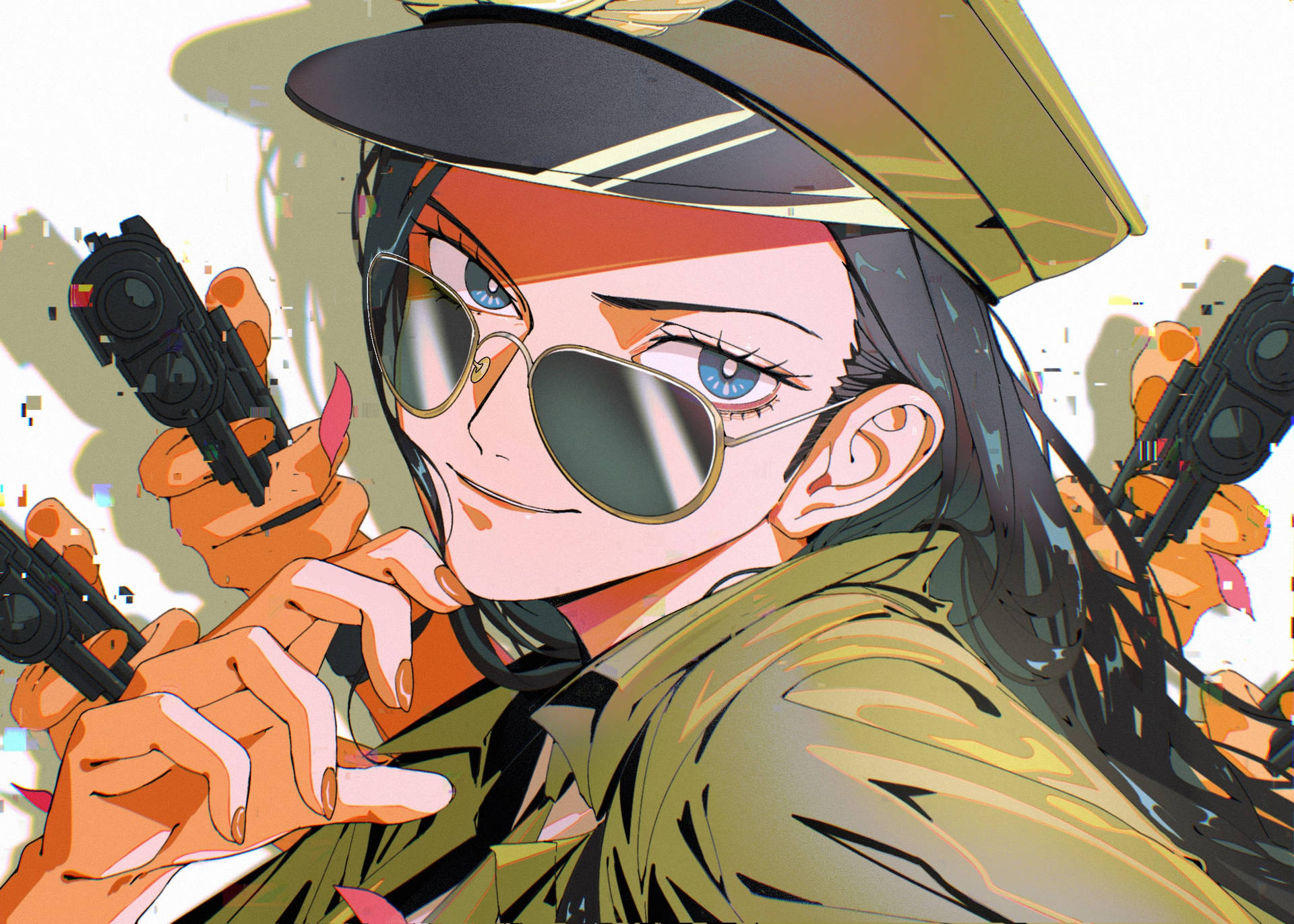 Nico Robin One Piece With Guns Background