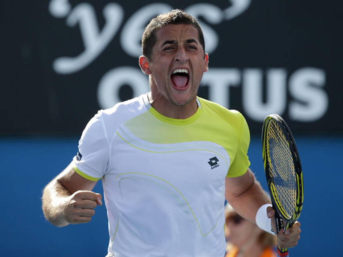 Nicolas Almagro Celebrating Victory Background