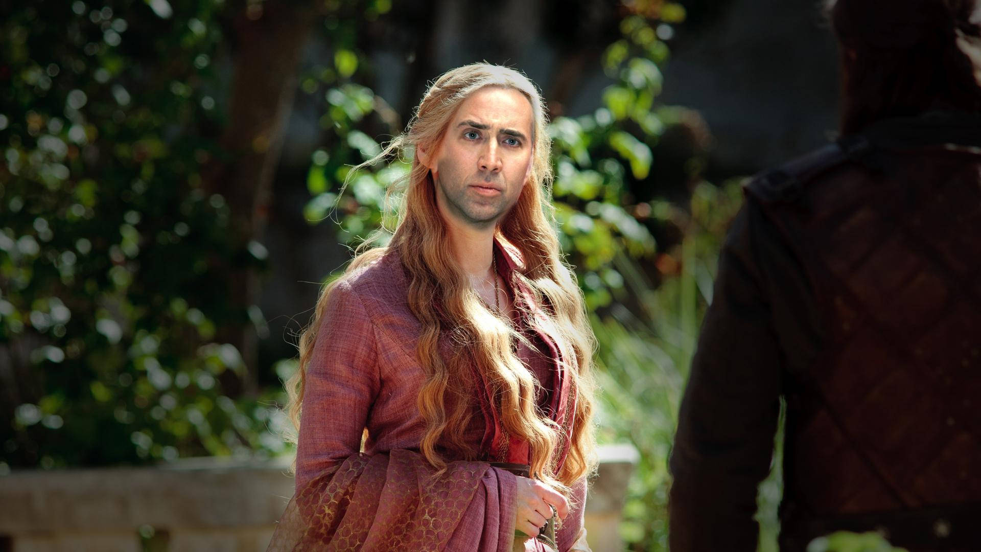 Nicolas Cage Meme Cersei Lannister Background