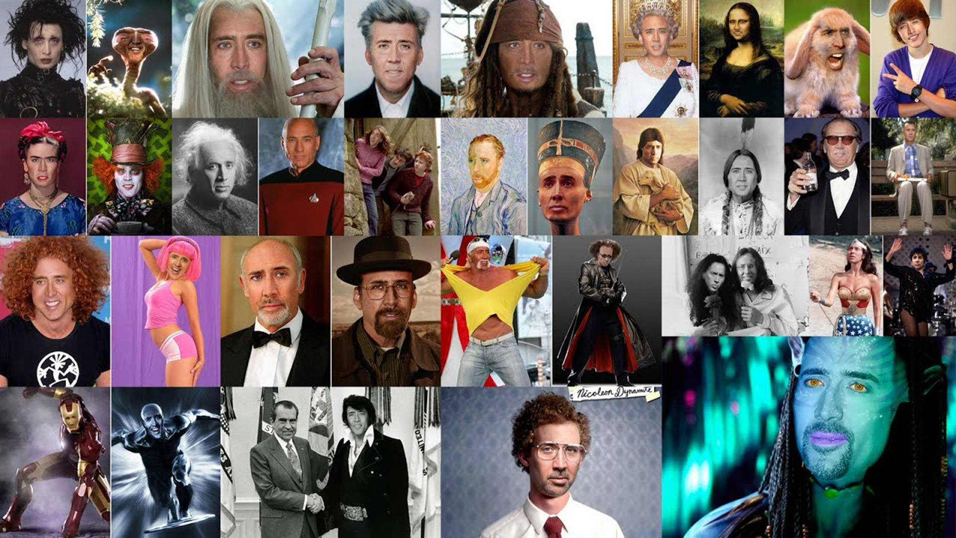 Nicolas Cage Meme Collage Background