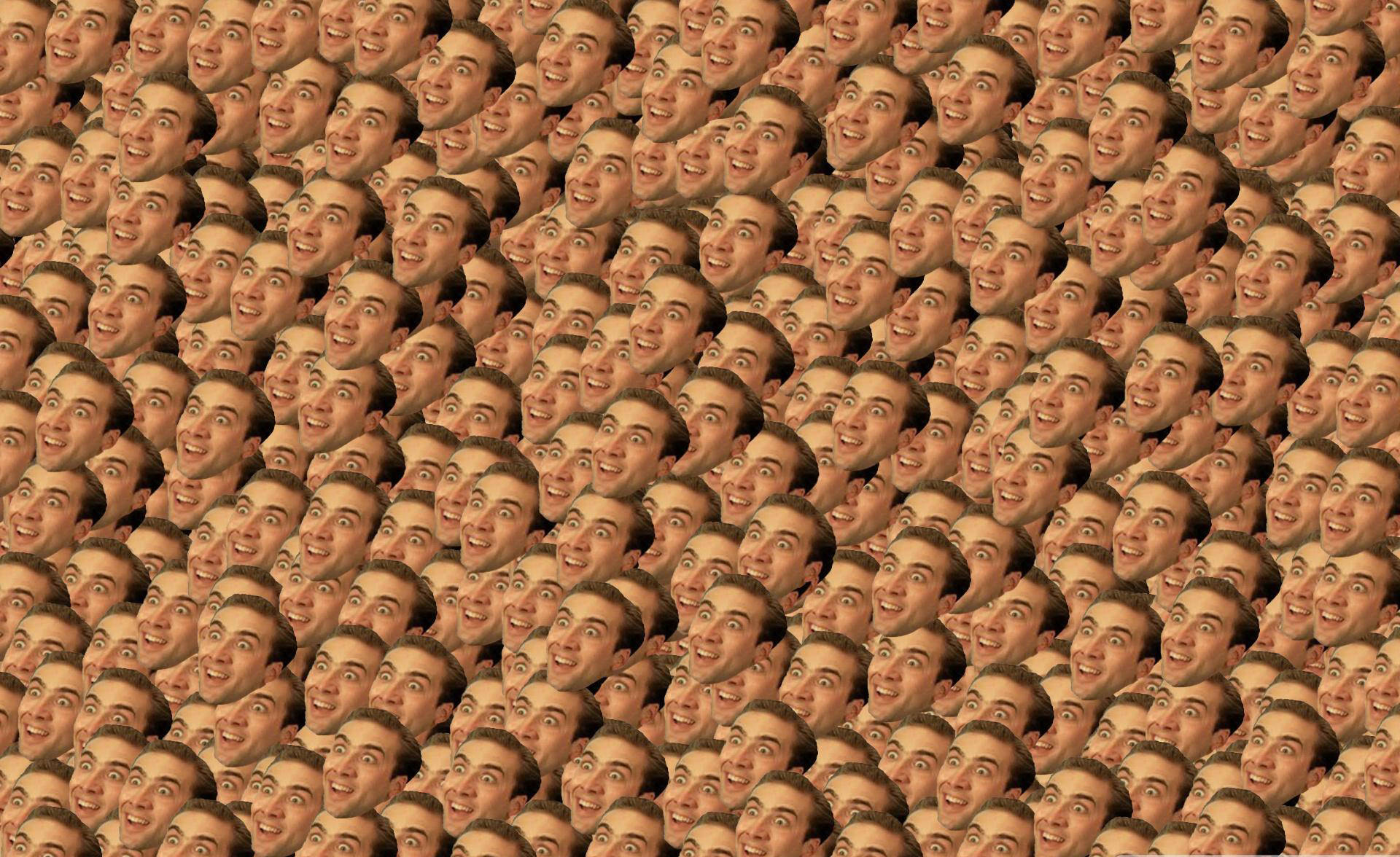 Nicolas Cage Meme Head Pattern Background