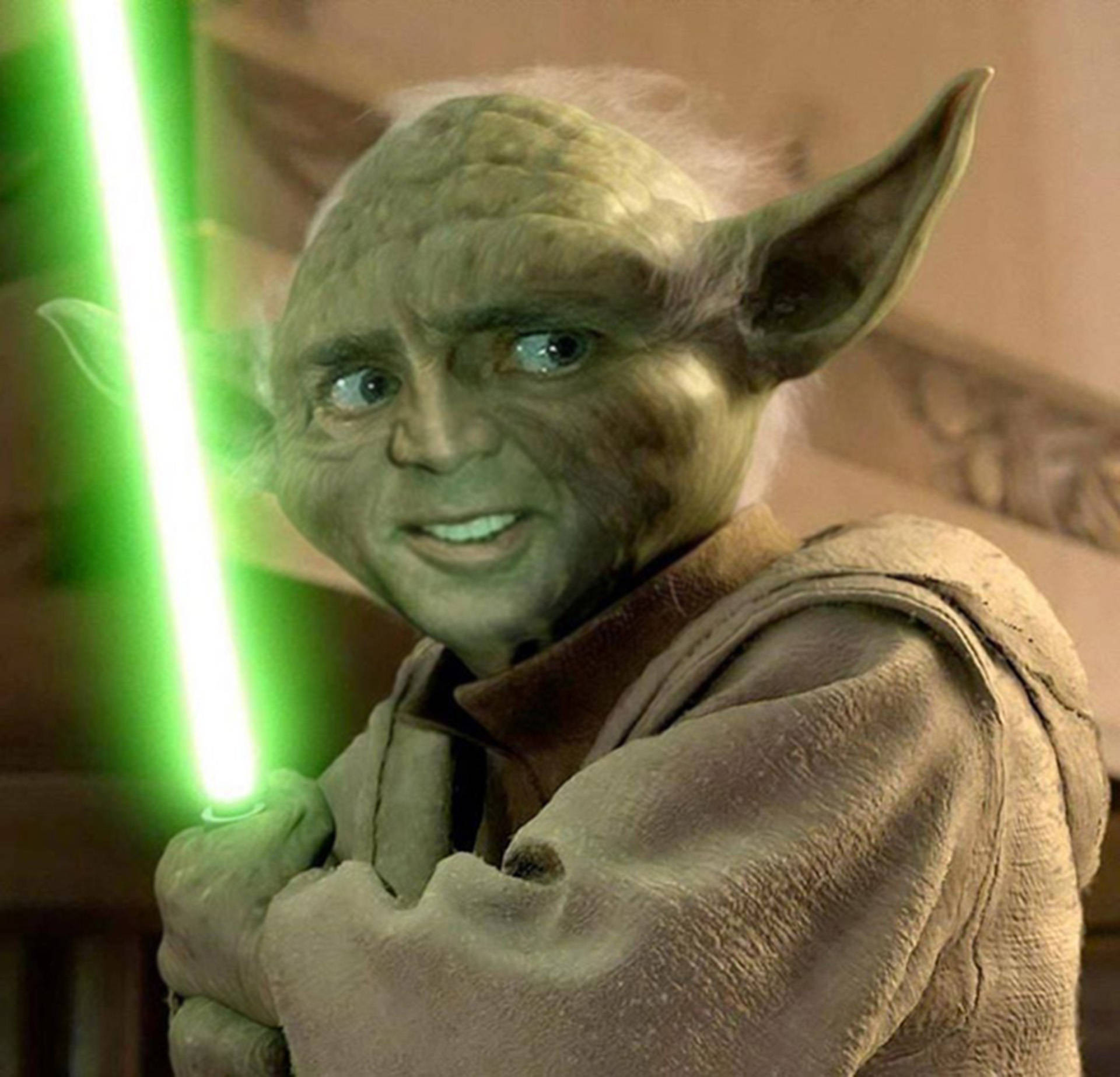 Nicolas Cage Meme Yoda Background