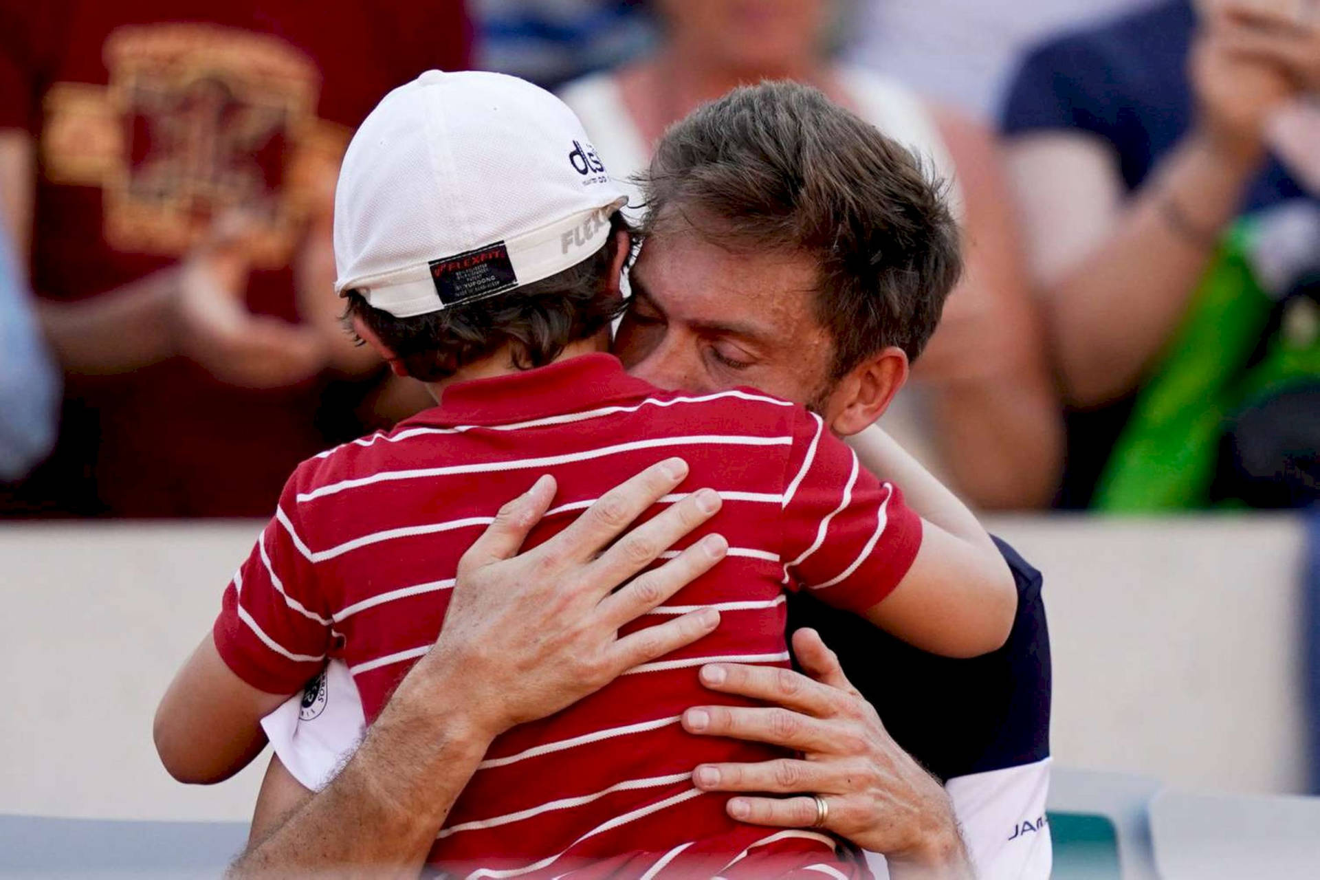 Nicolas Mahut And Son Hug