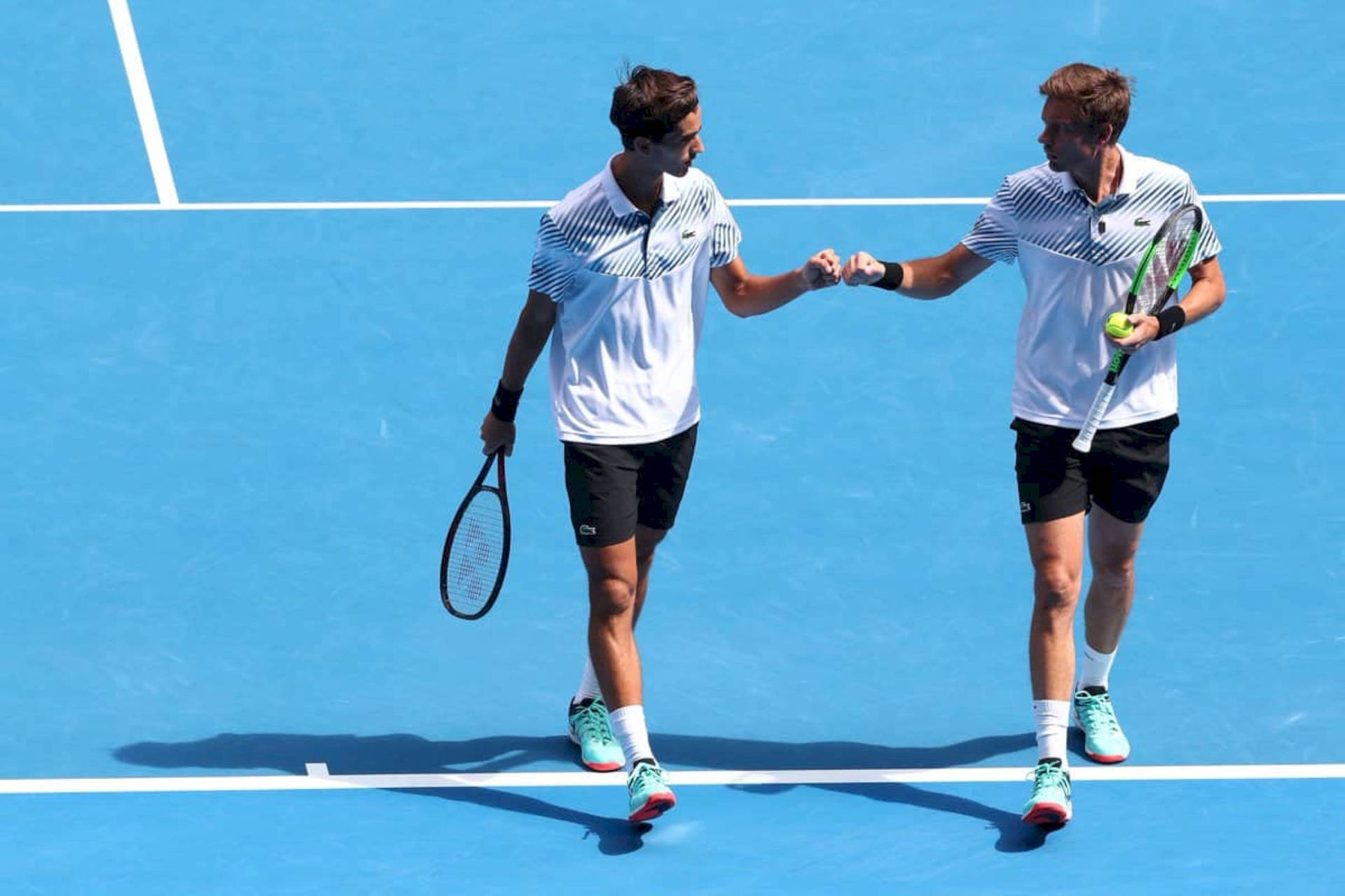 Nicolas Mahut Fist Bump With Partner