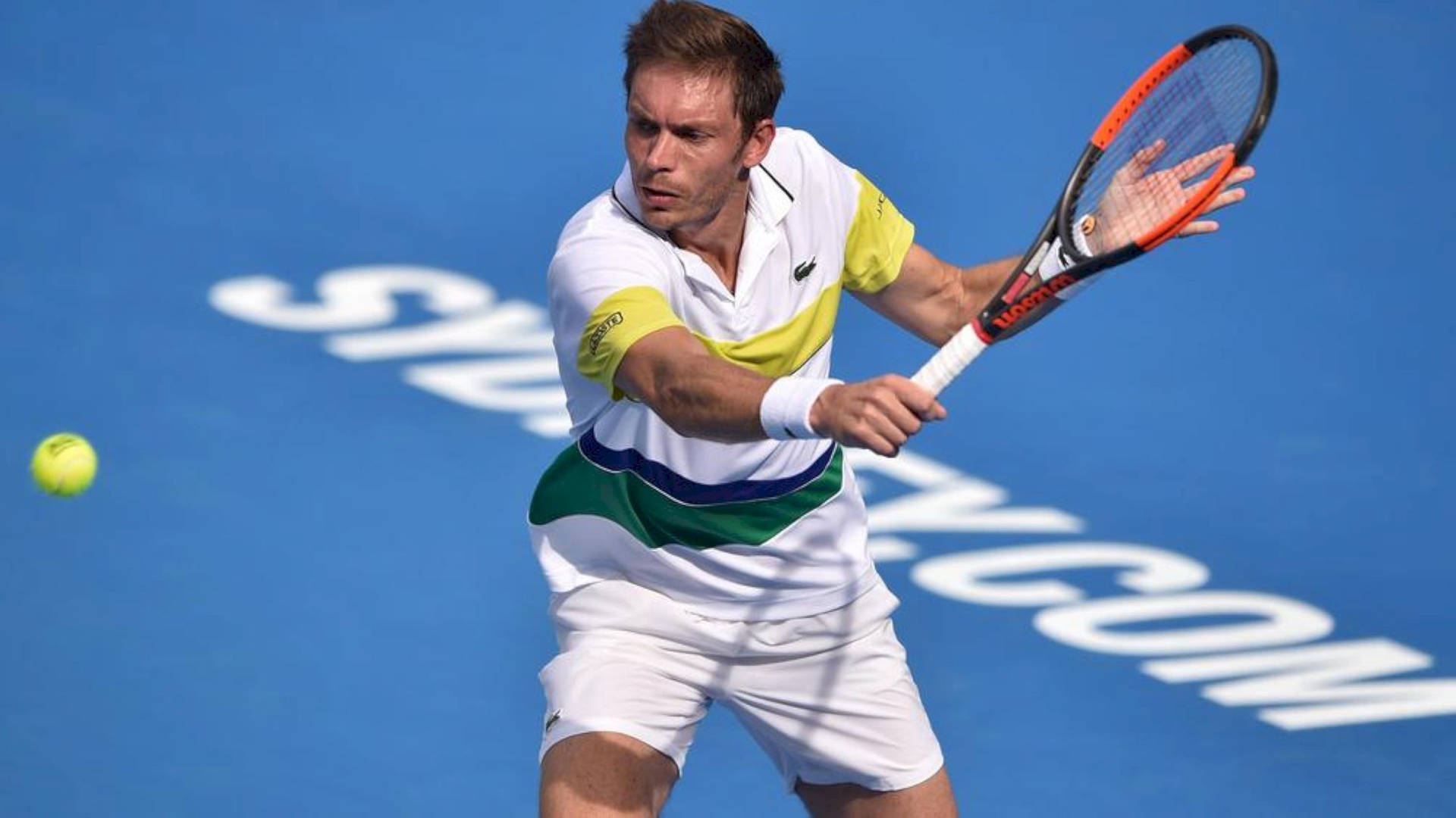 Nicolas Mahut Serious Backhand Stroke