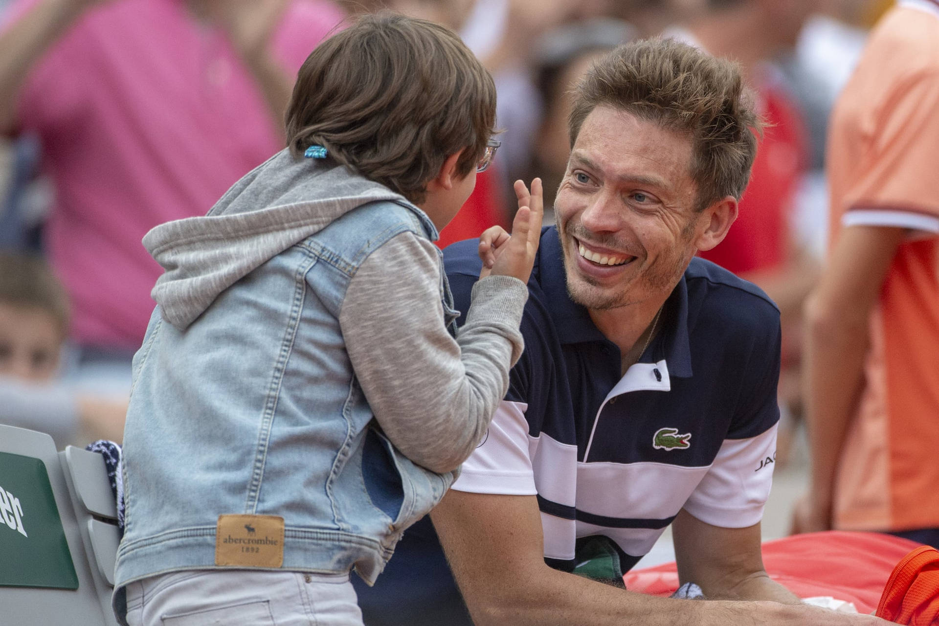 Nicolas Mahut Sharing A Tennis Conversation With His Son