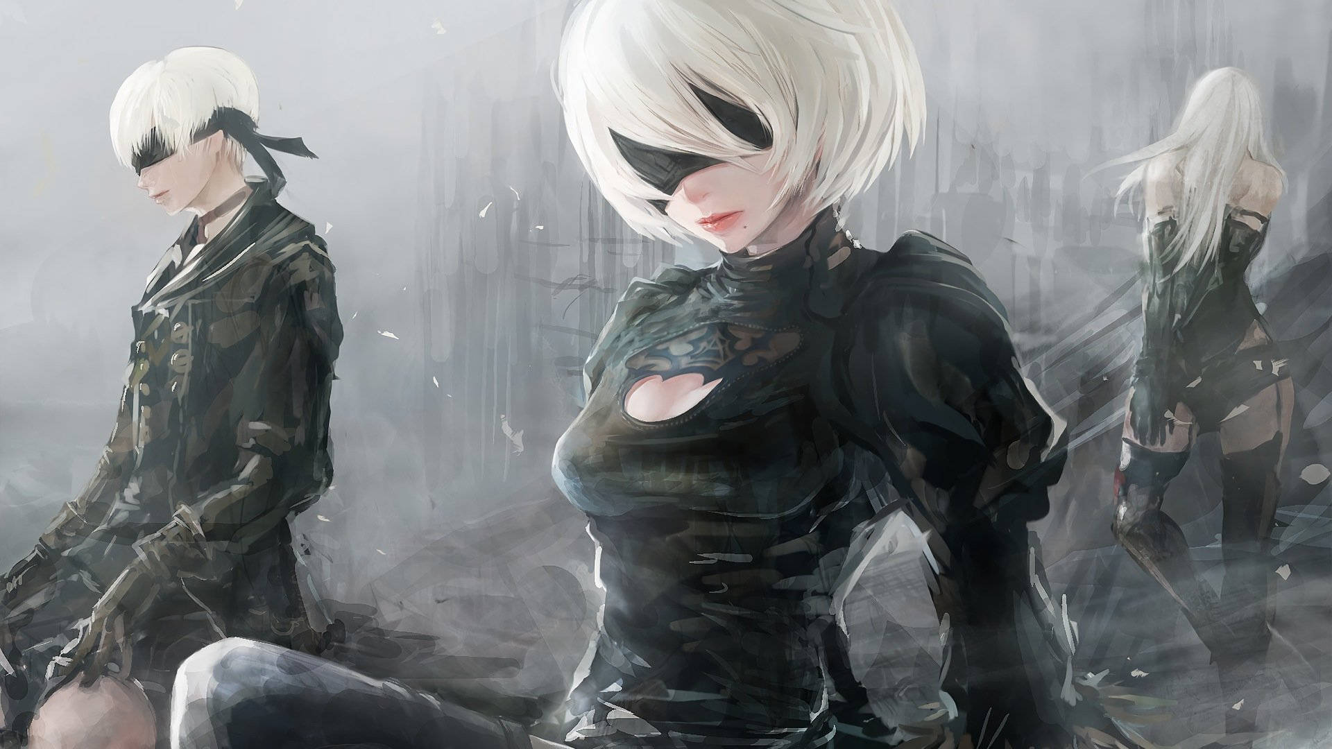 Nier Automata A2, 2b And 9s Background