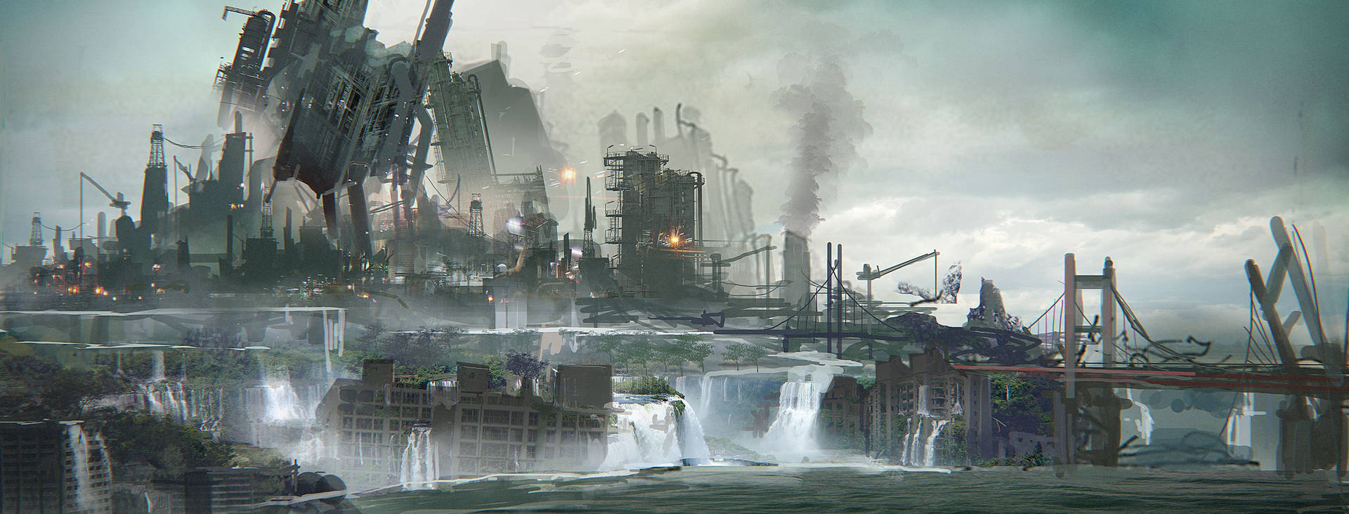 Nier Automata Ruined City Background