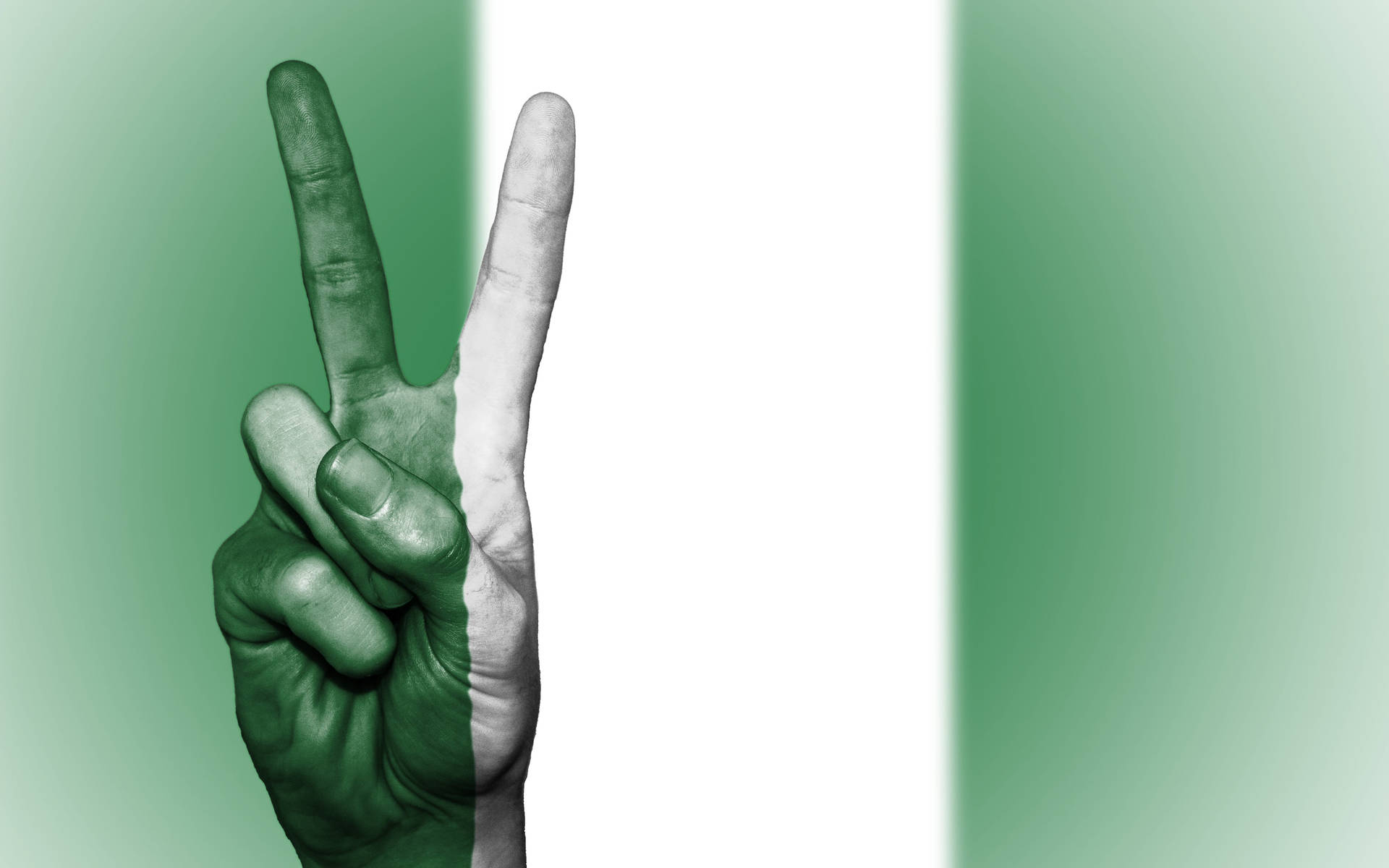 Nigeria Hand Peace Sign Background