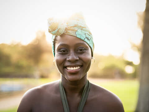 Nigerian Woman Sunny Day Background