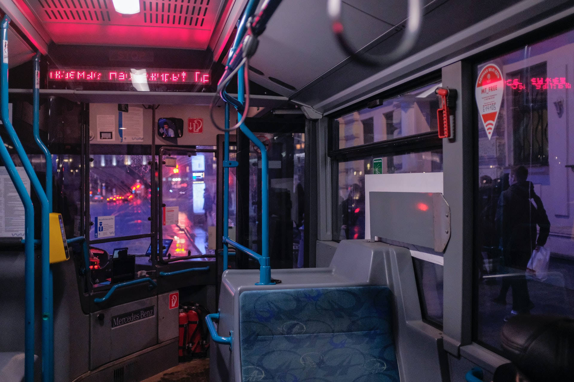 Night Aesthetic Bus Interior Background