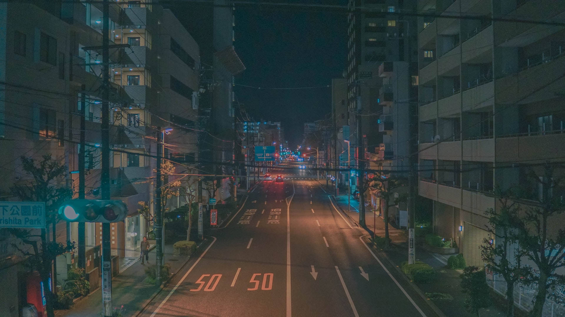 Night Aesthetic Empty Road Background