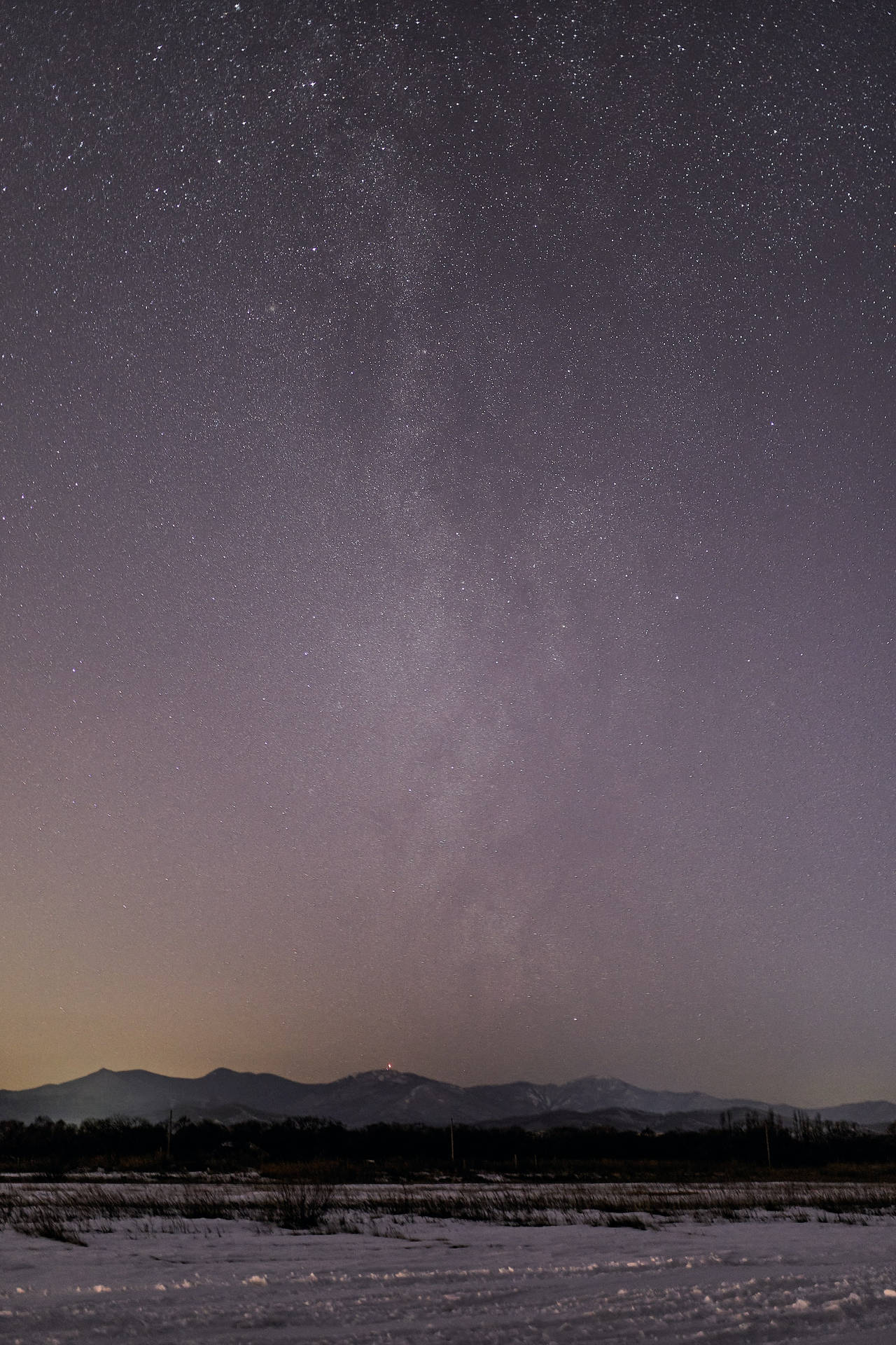 Night Aesthetic Purple Sky Above Landscape