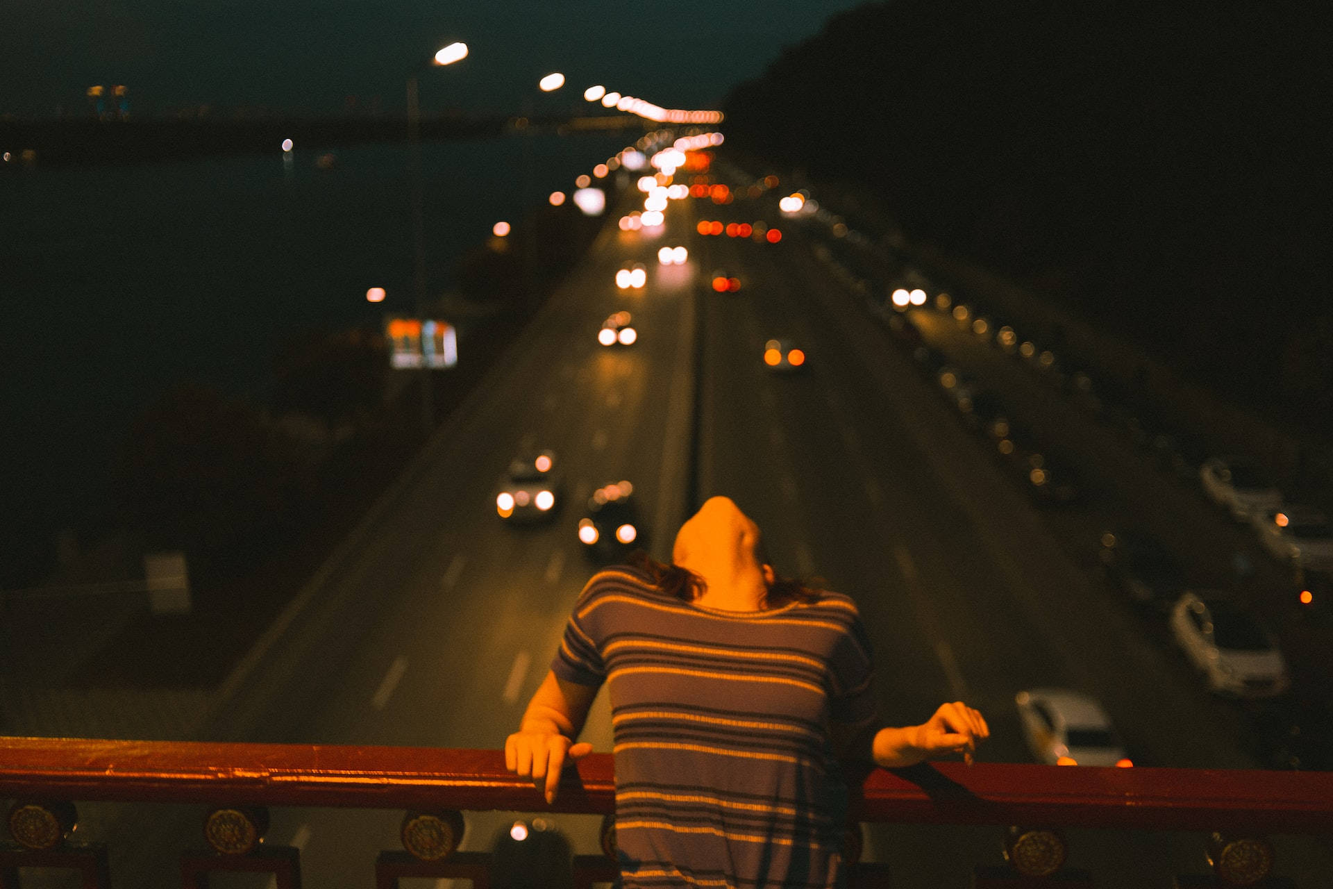 Night Aesthetic Woman Against Highway