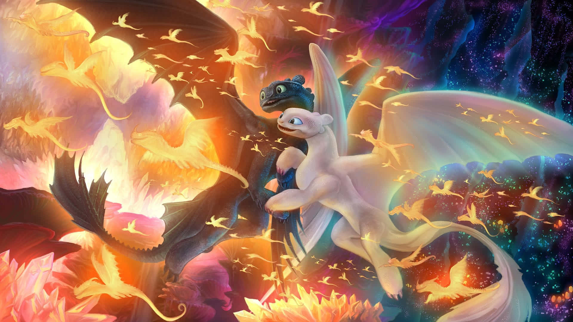 Night And Light Fury How To Train Your Dragon The Hidden World Background