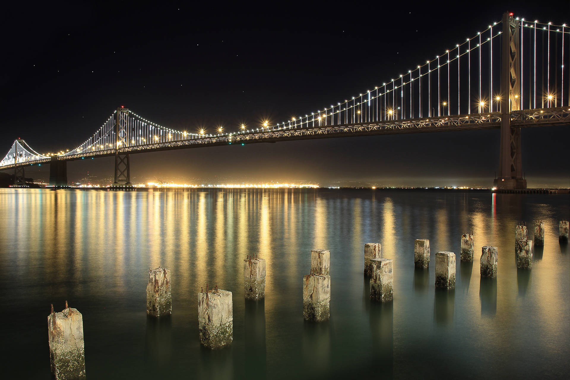 Night Bay Bridge San Francisco Photography Background