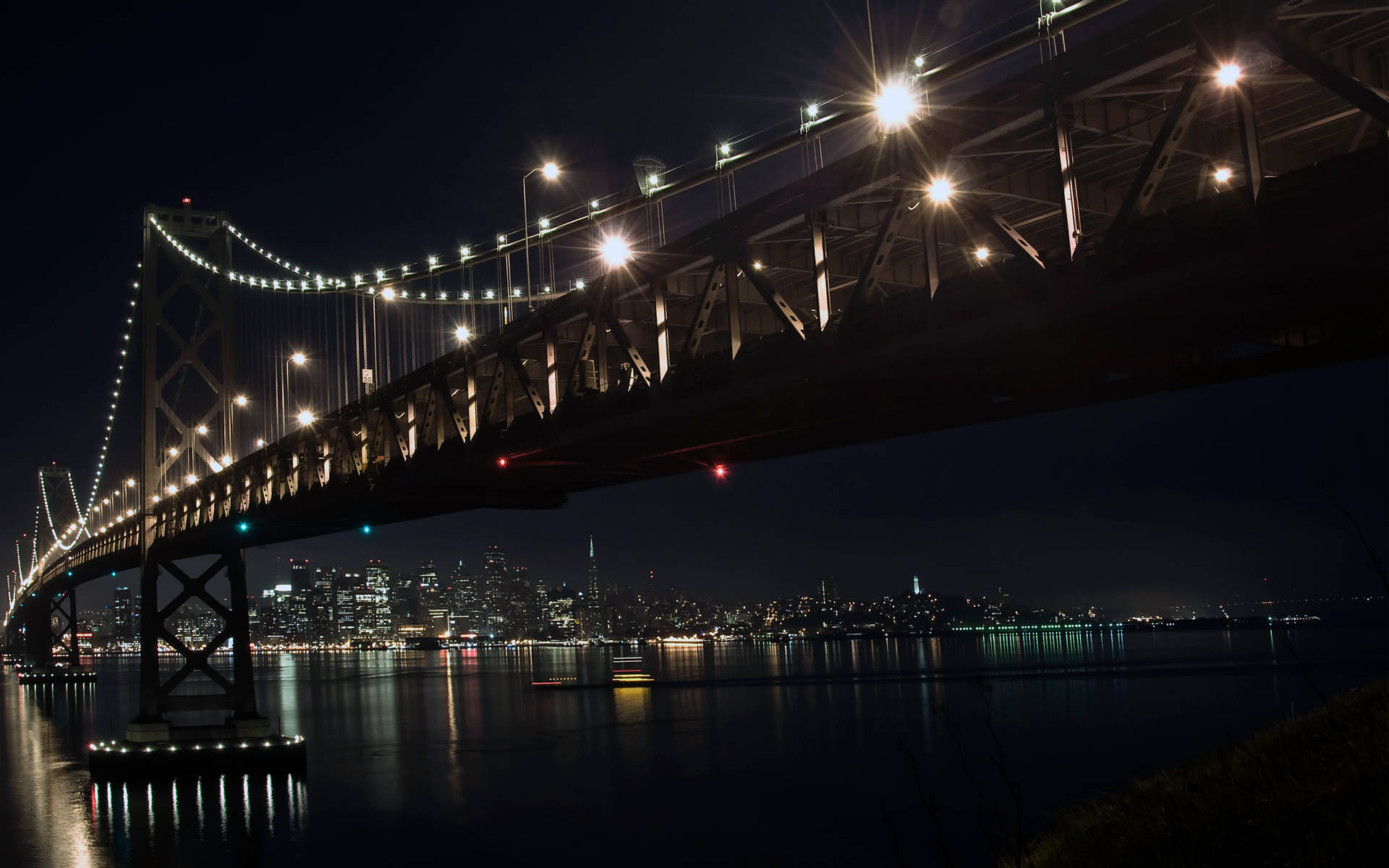 Night Bay Bridge San Francisco Photography Background