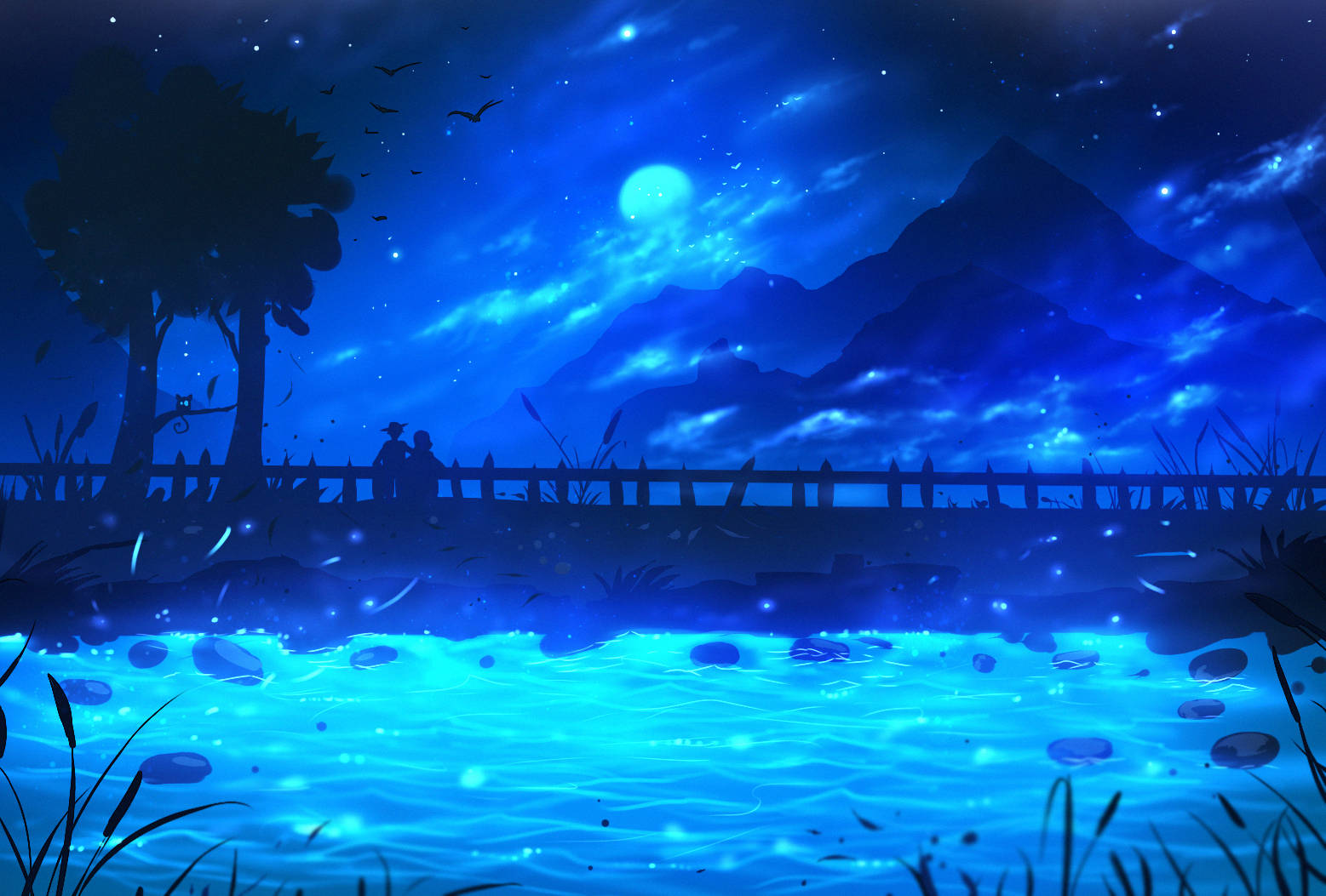 Night Blue Art Background