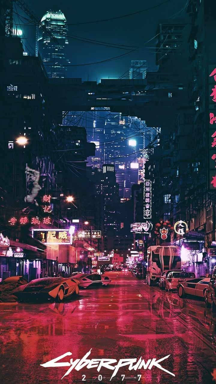 Night City Megalopolis Cyberpunk 2077 Iphone Background