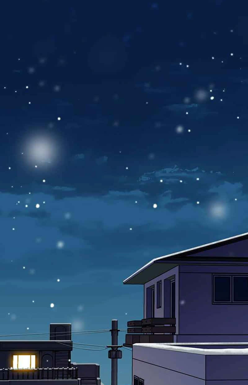 Night City With Stars Tokyo Anime Background