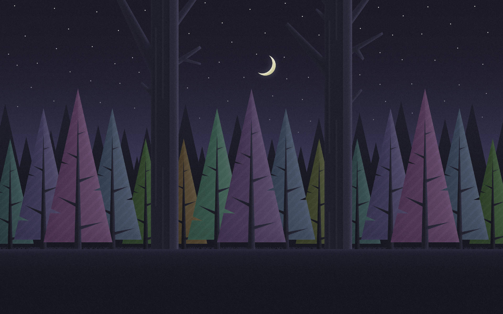 Night Forest Material Design Background