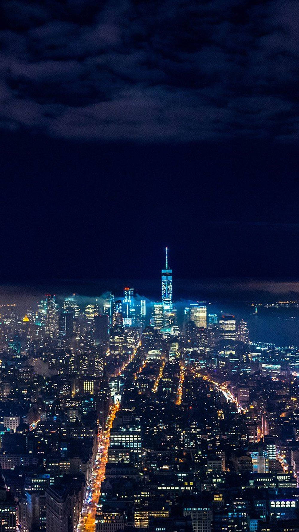 Night In New York Skyline Iphone