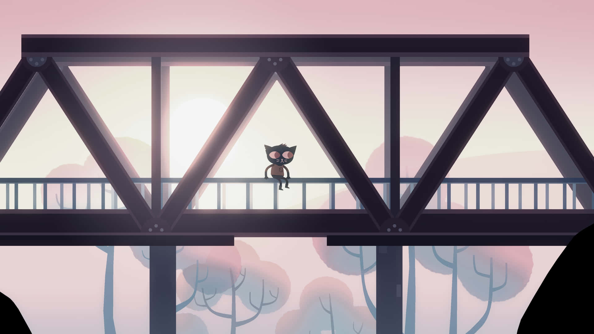 Night In The Woods Bridge Background