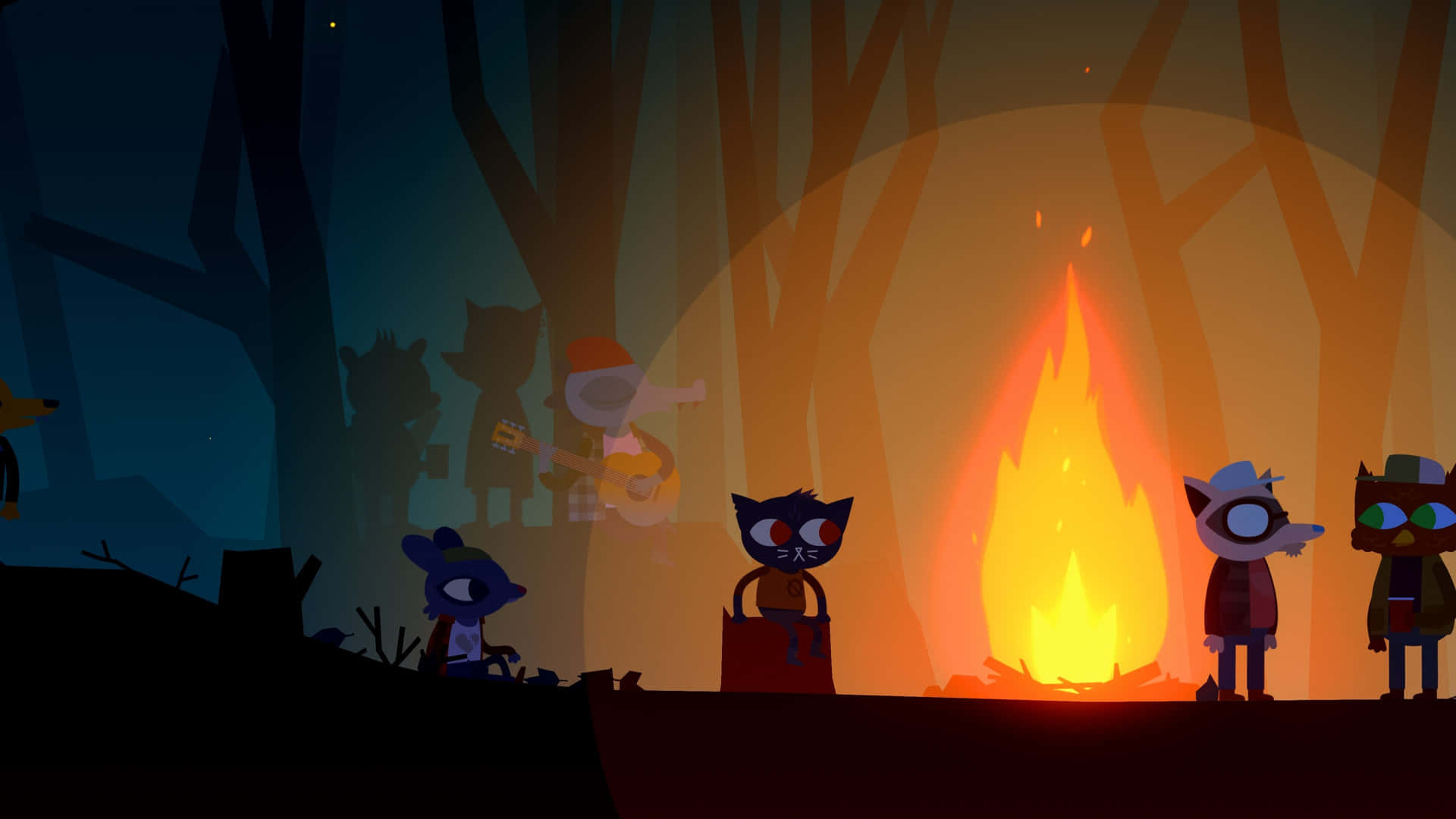 Night In The Woods Campfire Background