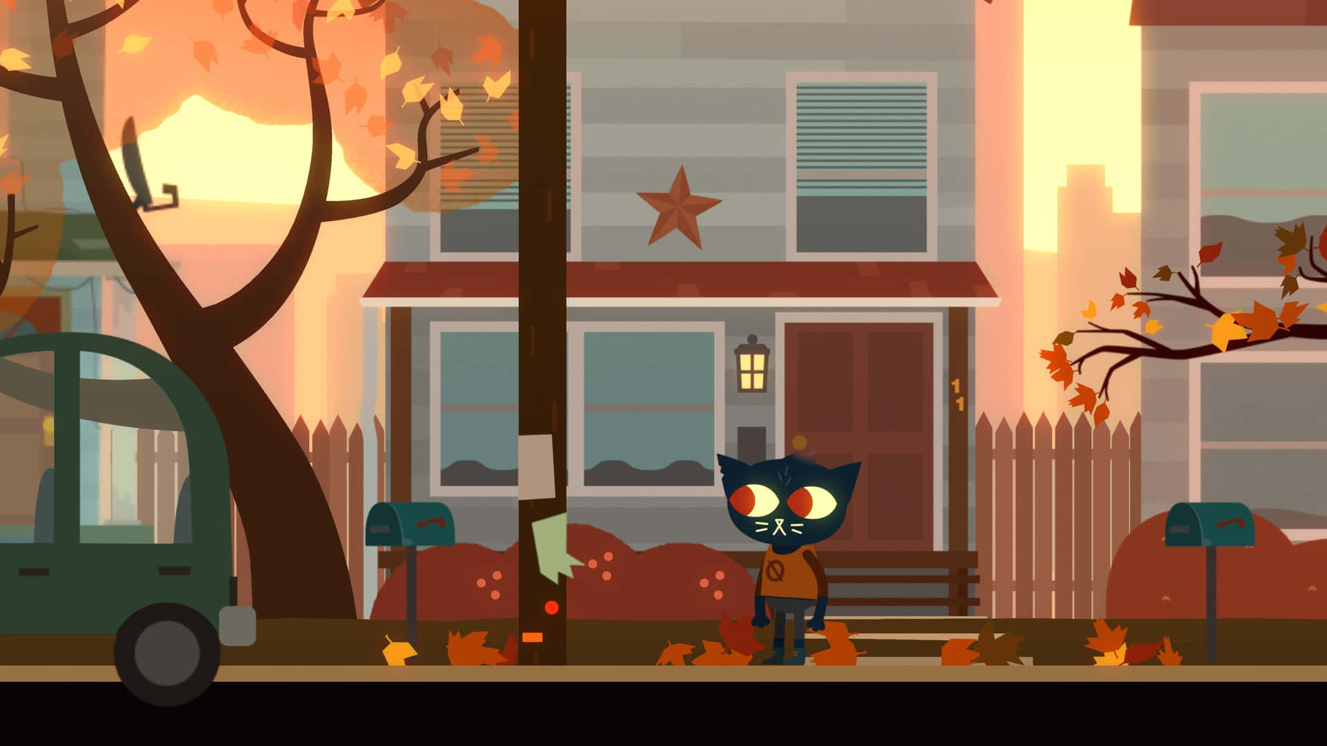 Night In The Woods In The Street Background