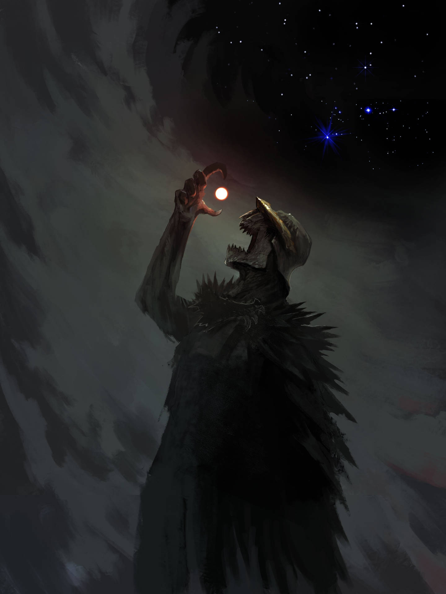 Night Monster Eating Moonlight 4k Background